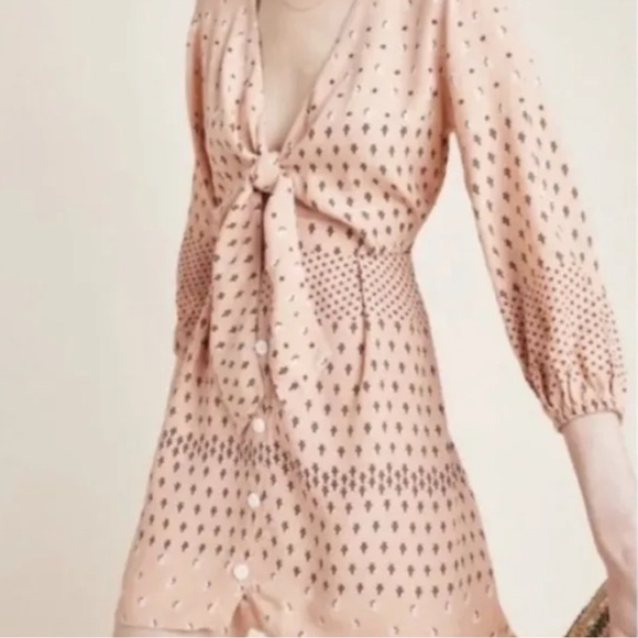Faithfull The Brand x Anthropologie Trinidad Dress in Mieke Print - Pink SZ 2 XS - Picture 2 of 9